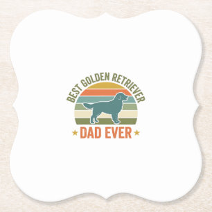 Dessous-de-verre En Papier Meilleur Papa Golden Retriever Vintage T-Shirt Chi