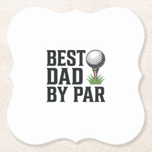 Dessous-de-verre En Papier Meilleur Papa Par Golf Fête Des Pères Design Vinta