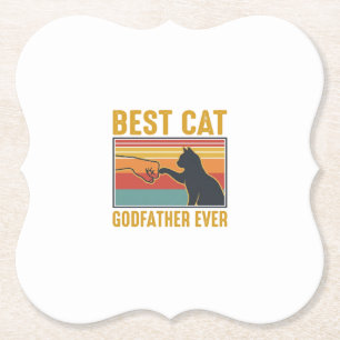 Dessous-de-verre En Papier Meilleur Parrain de Chat Ever Vintage Chat Vector
