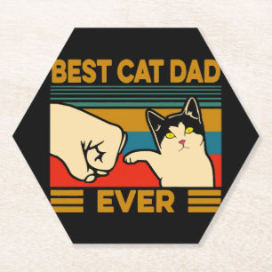 Dessous-de-verre En Papier Meilleur père de chat jamais