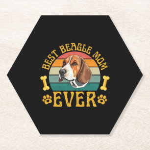 Dessous-de-verre En Papier Meilleure maman Beagle Ever, Chien Beagle Drôle Ca