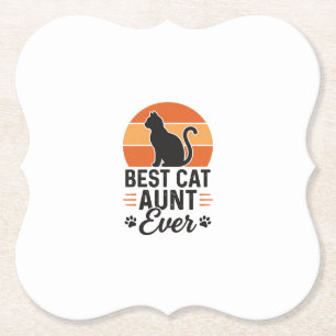 Dessous-de-verre En Papier Meilleure Tante de Chat Vintage Sunset T-Shirt Des