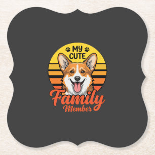 Dessous-de-verre En Papier Membre de la famille Corgi mignon amateur de chien