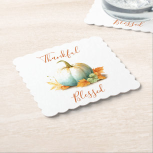 Dessous-de-verre En Papier Merci et béni Dessous de verre de papier Thanksgiv