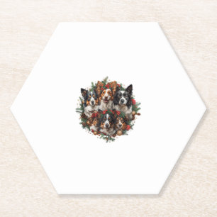 Dessous-de-verre En Papier Mignonne Chihuahua À Santa Hat Drôle Noël Noël Noë