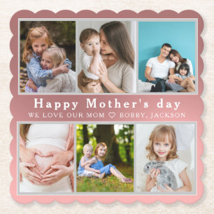Dessous-de-verre En Papier Mignonne I LOVE YOU MOM Happy Mother Day Photo Col