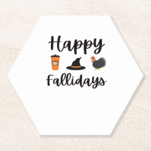 Dessous-de-verre En Papier Mignonne saison d'automne Joyeux Fallidays Thanksg