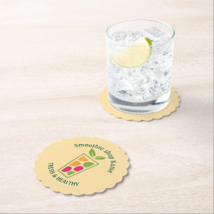 Dessous-de-verre En Papier Mignonnes Smoothies de yaourt sucré bar à jus bout