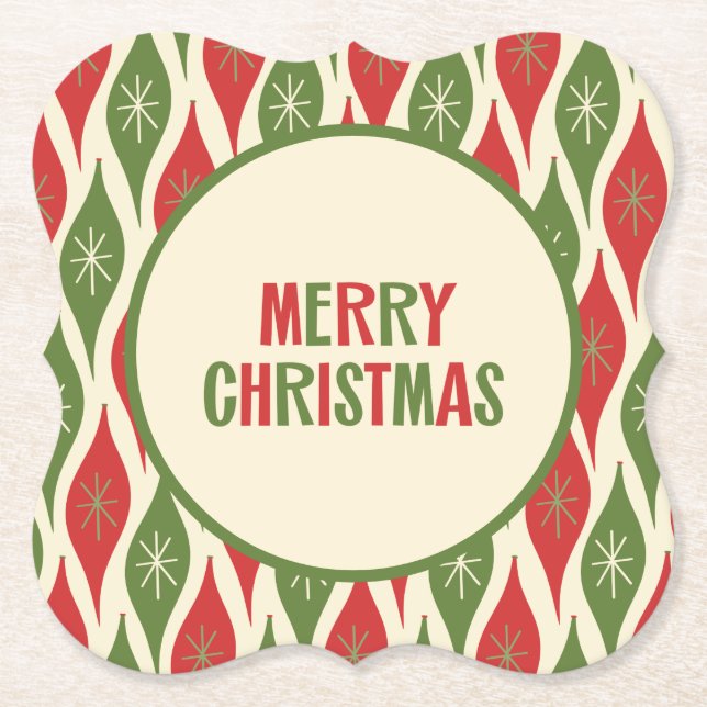 Dessous-de-verre En Papier Milieu du siècle moderne Retro les années 50 Joyeu (Devant)