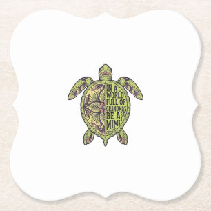 Dessous-de-verre En Papier Mimi Grand-mère Tortue de mer Vintage Floral Shirt