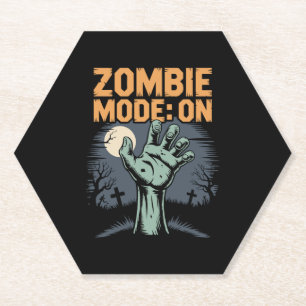 Dessous-de-verre En Papier Mode Zombie sur le T-shirt Halloween effrayant