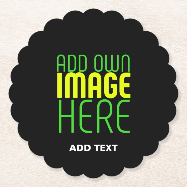 DESSOUS-DE-VERRE EN PAPIER MODÈLE DE TEXTE D'IMAGE NOIRE SIMPLE ET MODERNE (Devant)