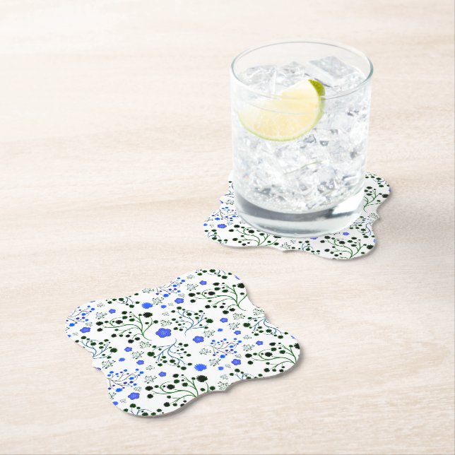 Dessous-de-verre En Papier Modèle floral (En situation)