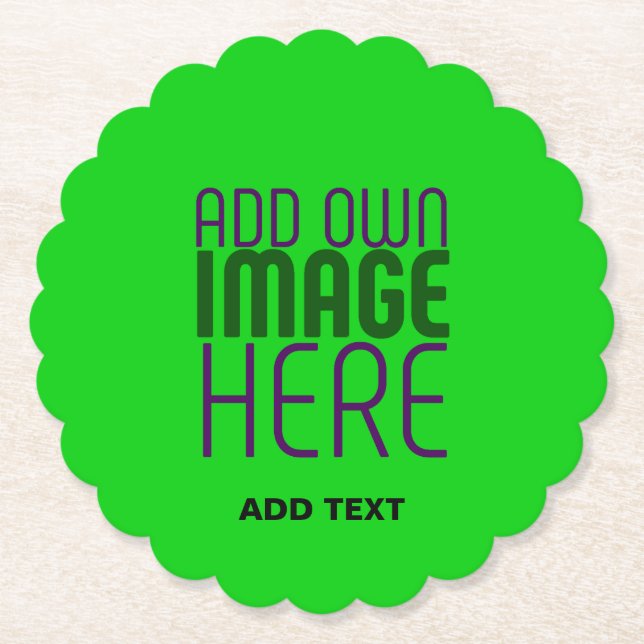 DESSOUS-DE-VERRE EN PAPIER MODÈLE TEXTE D'IMAGE VERTE MODERNE ÉDITABLE LIME (Devant)