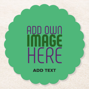 DESSOUS-DE-VERRE EN PAPIER MODERNE ÉDITABLE EMERALD GREEN IMAGE MODÈLE TEXTE