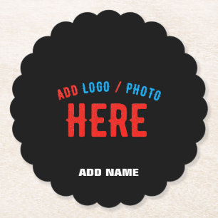 DESSOUS-DE-VERRE EN PAPIER MODERNE ET MODERNE PERSONNALISABLE NOIR VÉRIFIÉ