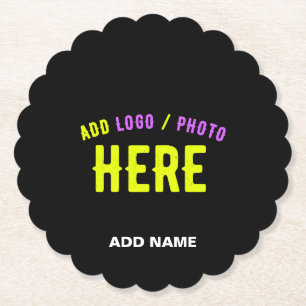 DESSOUS-DE-VERRE EN PAPIER MODERNE ET MODERNE PERSONNALISABLE NOIR VÉRIFIÉ