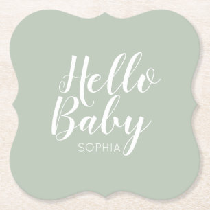 Dessous-de-verre En Papier moderne minimaliste simple baby shower mignon