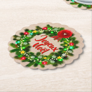 Dessous-de-verre En Papier Modifier le texte Joyeux Noël