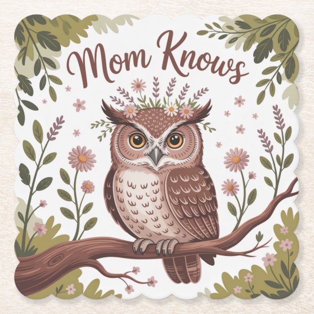 Dessous-de-verre En Papier Mom Knows (Devant)