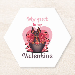 Dessous-de-verre En Papier Mon animal de compagnie est ma Saint Valentin, no