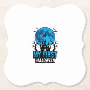 Dessous-de-verre En Papier Mon premier Halloween Vintage Château Hanté Bébé S