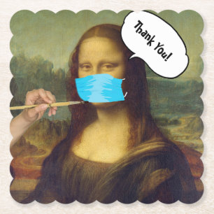 Dessous-de-verre En Papier Mona Lisa masquée