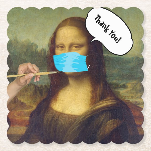 Dessous-de-verre En Papier Mona Lisa masquée (Devant)