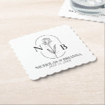 Dessous-de-verre En Papier Monogramme noir blanc minimaliste Mariage classiqu<br><div class="desc">Monogramme noir blanc minimaliste Dessous de verre de papier Mariage classique. (vecteur monogramme conçu par pikisuperstar - Freepik)</div>