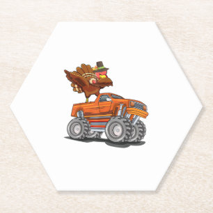 Dessous-de-verre En Papier Monster Truck Dabbing Turquie Hooray Joyeux Thanks
