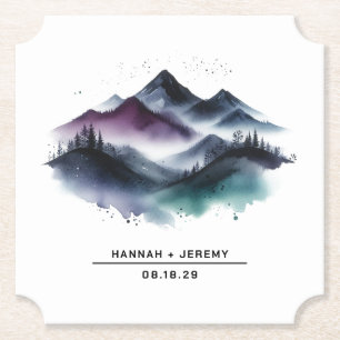 Dessous-de-verre En Papier Montagnes aquarelles