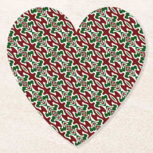 Dessous-de-verre En Papier Motif à rayures de Noël rétro ondulé tripant