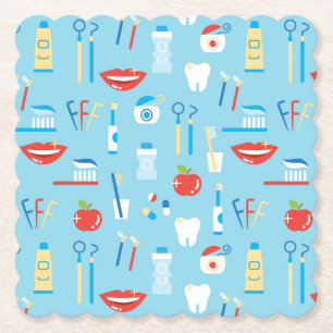 Dessous-de-verre En Papier Motif bleu dentaire