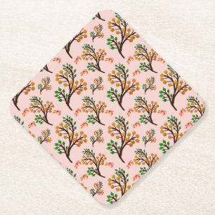 Dessous-de-verre En Papier Motif botanique sans couture avec une branche de f