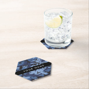 Dessous-de-verre En Papier Motif camouflage bleu marine Personnalisez votre n