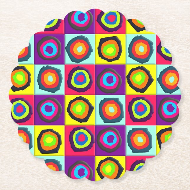 Dessous-de-verre En Papier motif de cercles   (Devant)