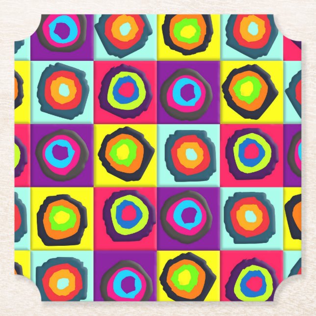 Dessous-de-verre En Papier motif de cercles  (Devant)