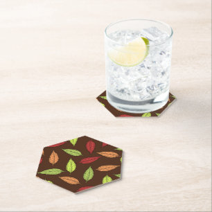 Dessous-de-verre En Papier Motif De Feuilles, Feuilles Colorés, Feuilles D'Au