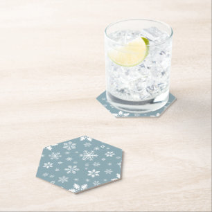 Dessous-de-verre En Papier Motif de flocon de neige, flocons blancs, neige, g