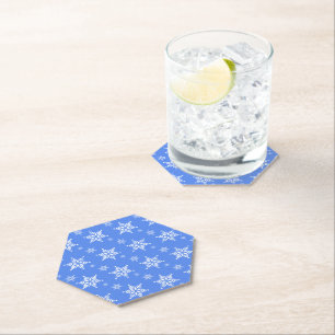 Dessous-de-verre En Papier Motif de flocons de neige, Flakes blancs, Neige, B