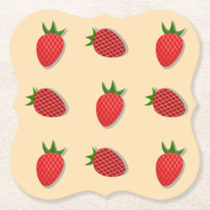 Dessous-de-verre En Papier Motif de fraises pour les fruits à l'été bonnes vi