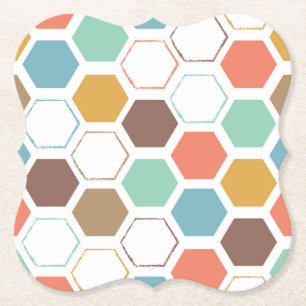 Dessous-de-verre En Papier Motif de module de ruche d'abeille