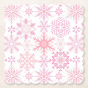 Dessous-de-verre En Papier Motif de neige rose