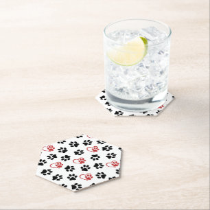 Dessous-de-verre En Papier Motif De Pâtes, Pâtes Noires, Pâtes Rouges, Coeurs