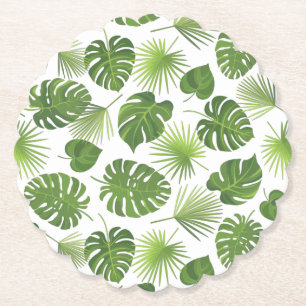 Dessous-de-verre En Papier Motif Feuille élégant Green Tropical