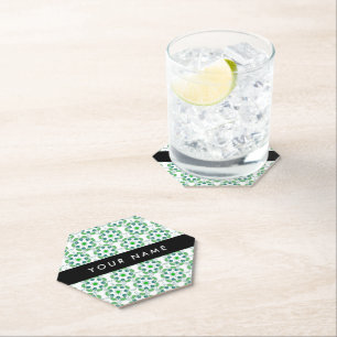 Dessous-de-verre En Papier Motif feuille, Feuilles verts, votre nom