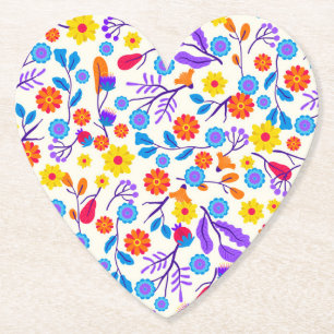 Dessous-de-verre En Papier Motif floral exotique coloré-23146