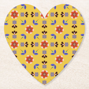 Dessous-de-verre En Papier Motif floral géométrique de style scandinave