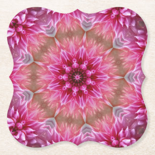 Dessous-de-verre En Papier Motif géométrique à fleurs rose Mandala-67545