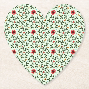 Dessous-de-verre En Papier Motif papillon floral folklorique fantaisiste 